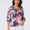 Jones New York Printed Moss Crepe Puff Sleeve Top