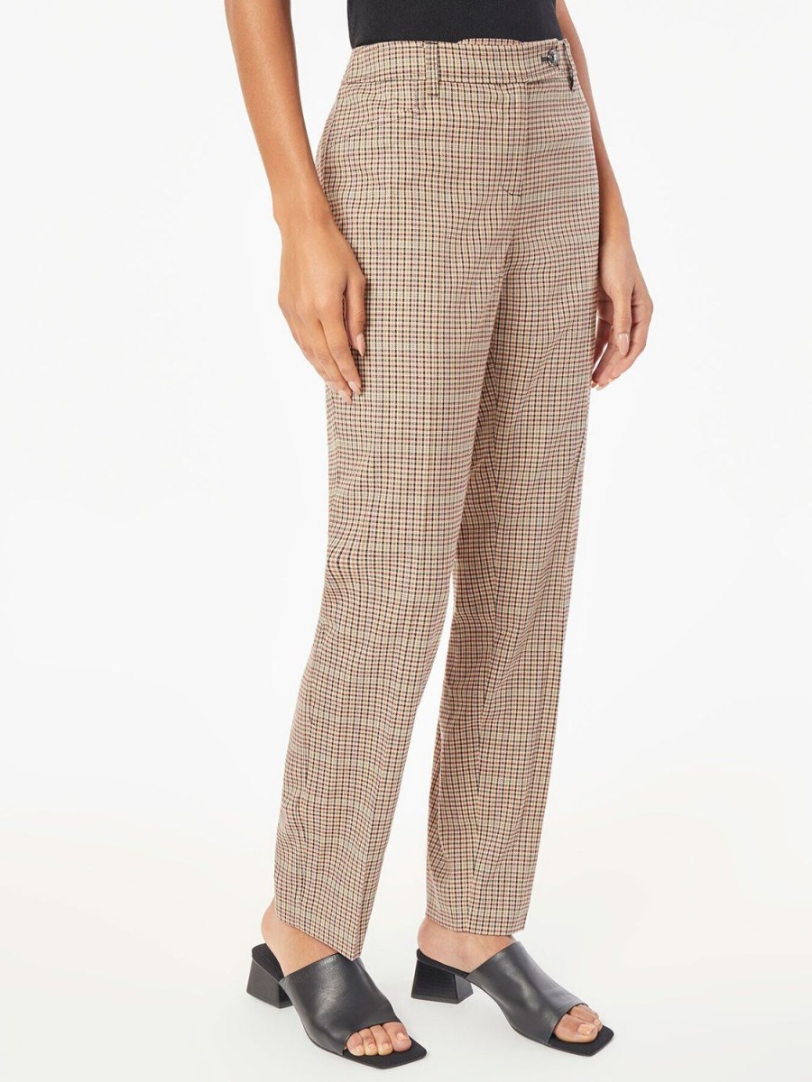 Jones New York Plaid Fly-Front Slim Leg Pants