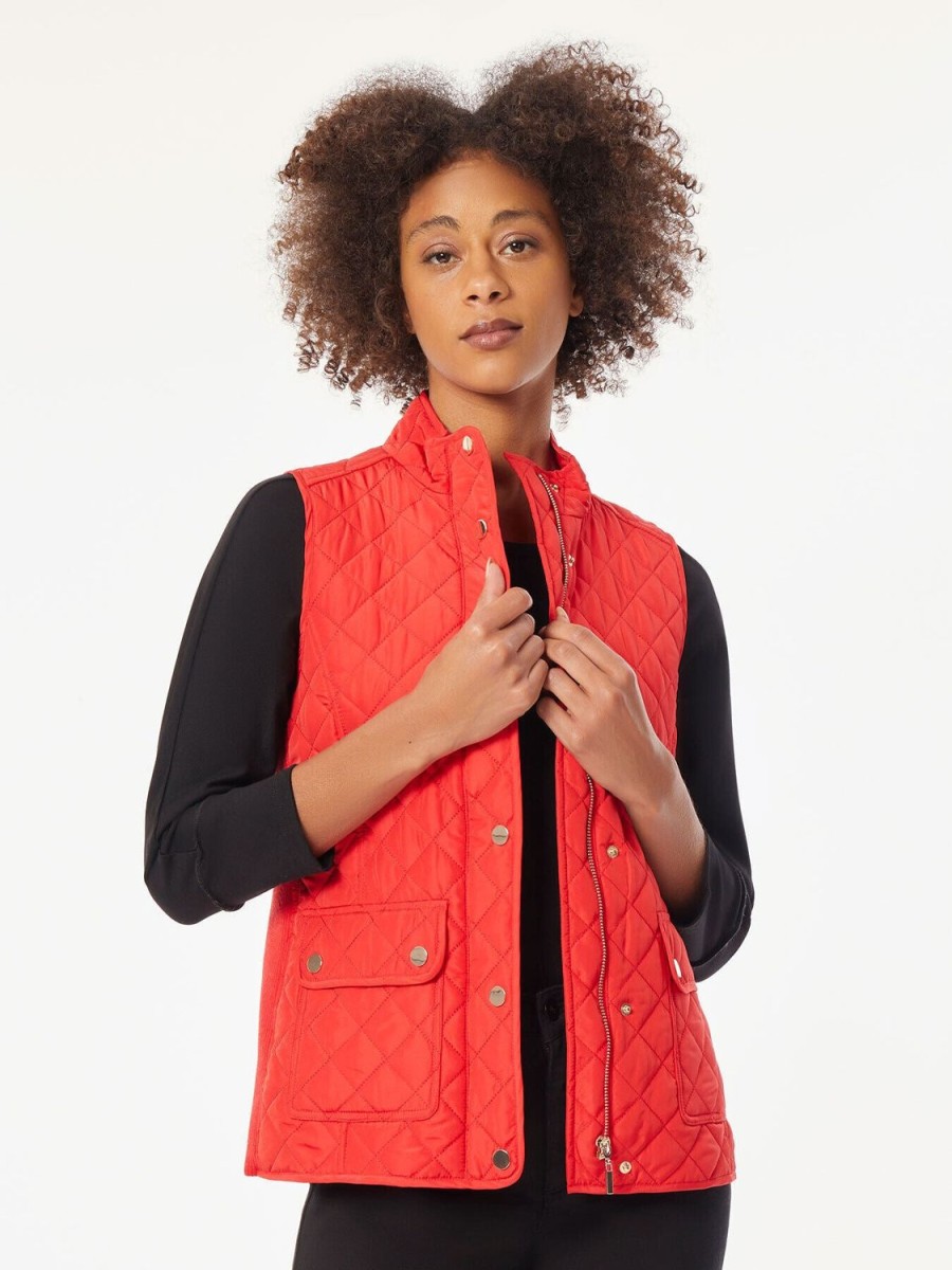 Jones New York Zip-Front Quilted Vest