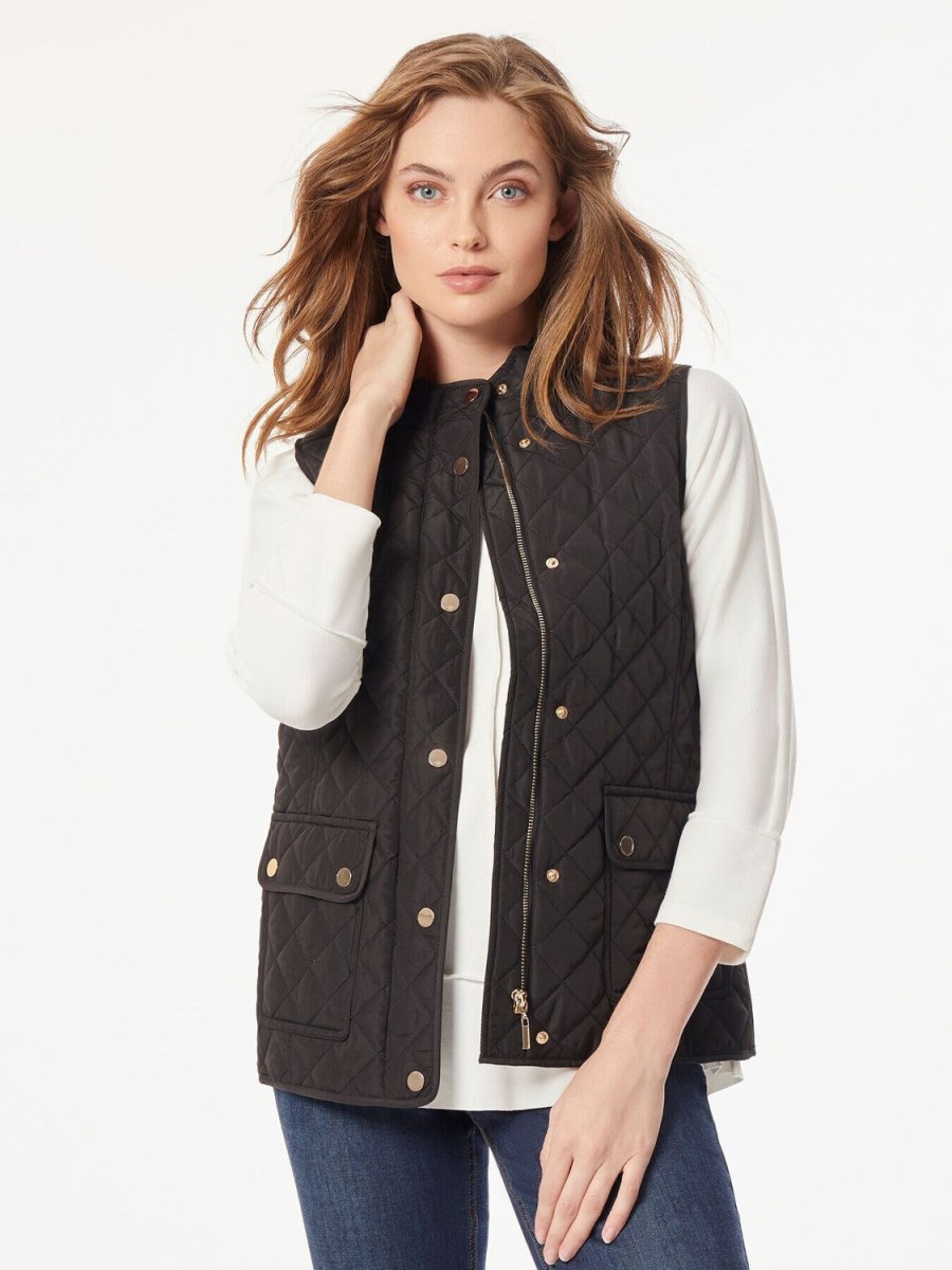 Jones New York Zip-Front Quilted Vest