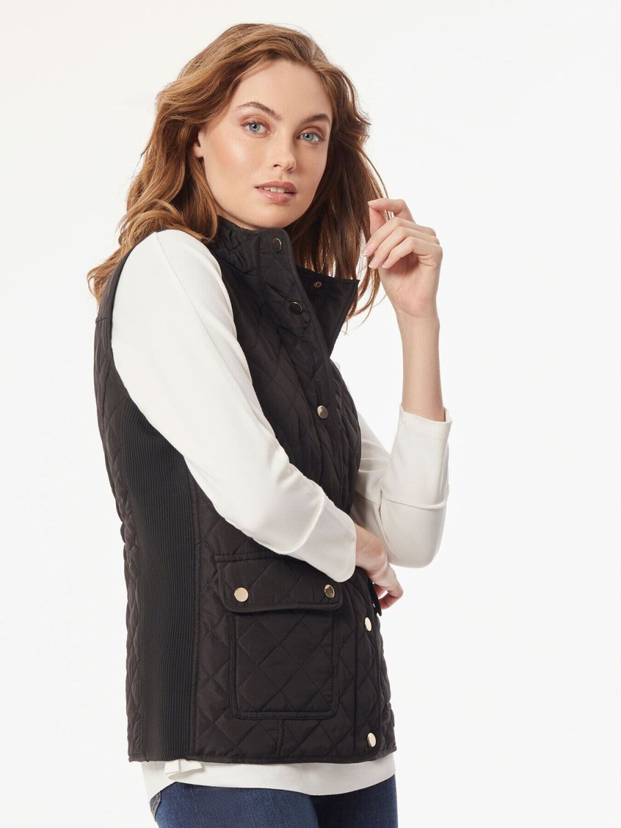 Jones New York Zip-Front Quilted Vest