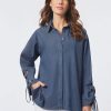 Jones New York Denim Detail Sleeves Button-Front Shirt