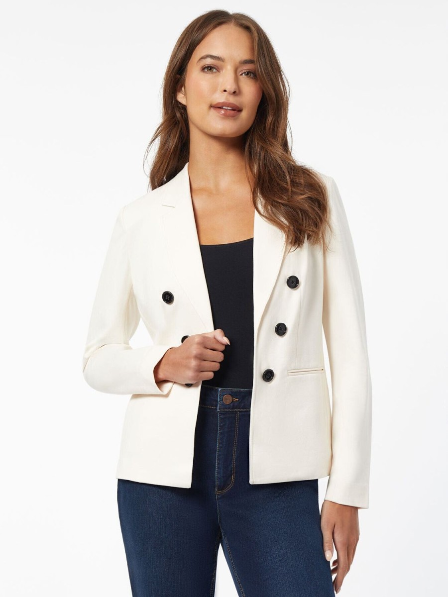 Jones New York Modern Compression Faux Double Breasted Jacket