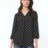 Jones New York Heart Print V-Neck Kelly Blouse