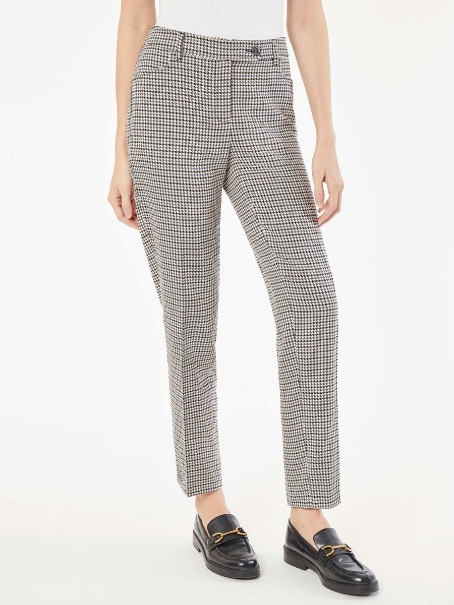 Jones New York Plaid Fly-Front Slim Leg Pants