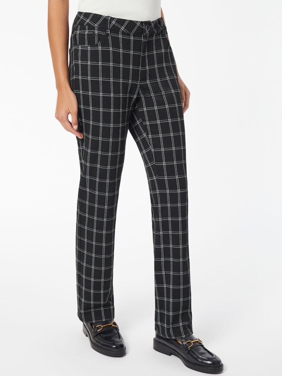 Jones New York Plaid Lexington Straight-Leg Ponte Pant