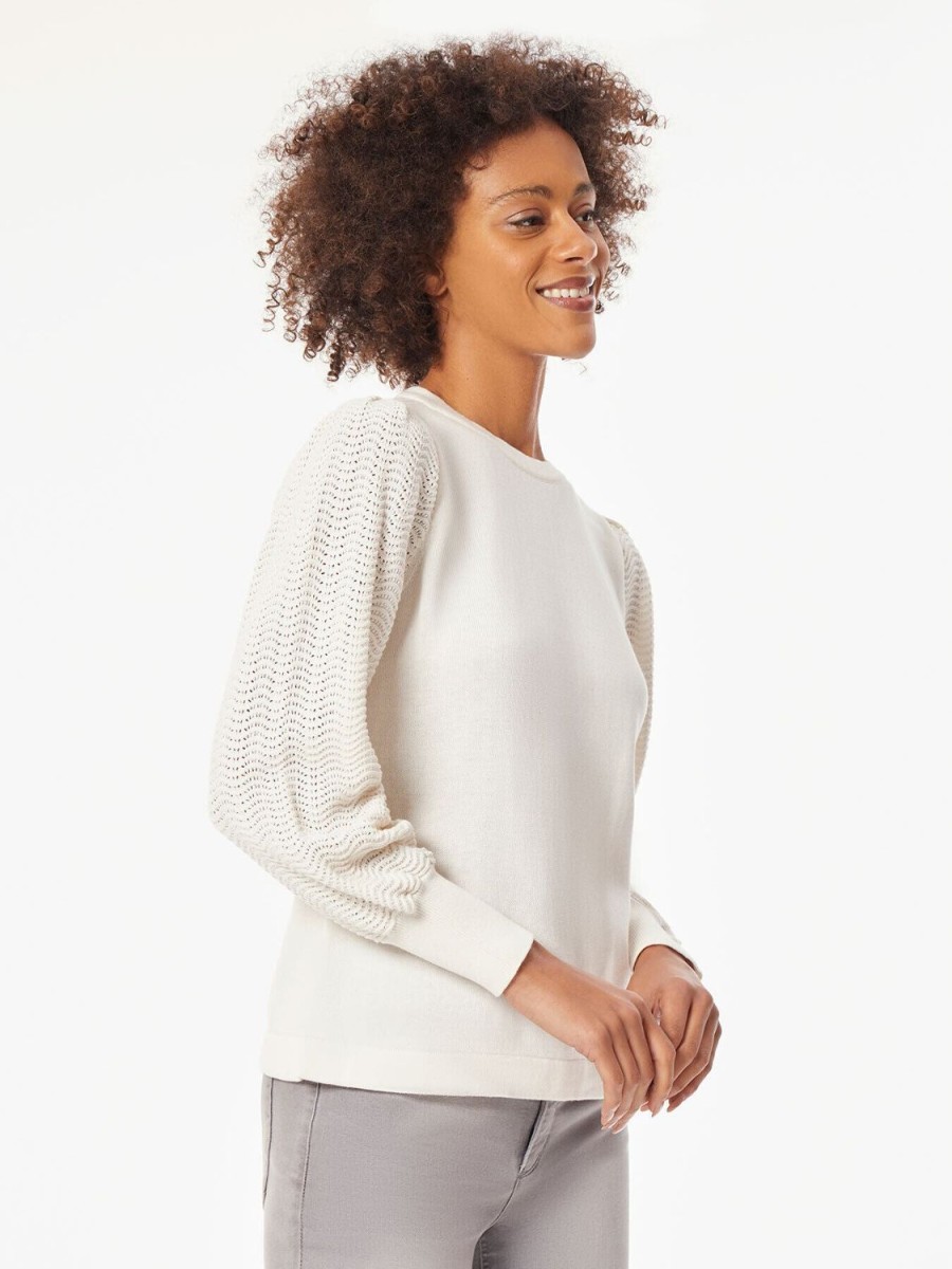 Jones New York Long Sleeve Puff Sleeve Knit Top