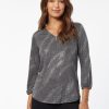 Jones New York Keyhole Neckline Moss Crepe Top