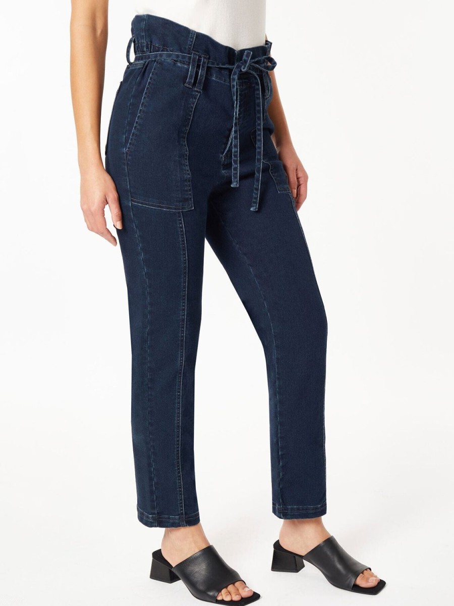 Jones New York Paper Bag Waist Denim Trouser, Westpoint Wash