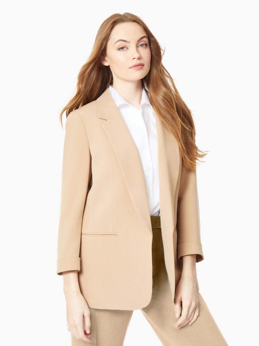 Jones New York Notch Collar Rolled Cuff Bi-Stretch Blazer