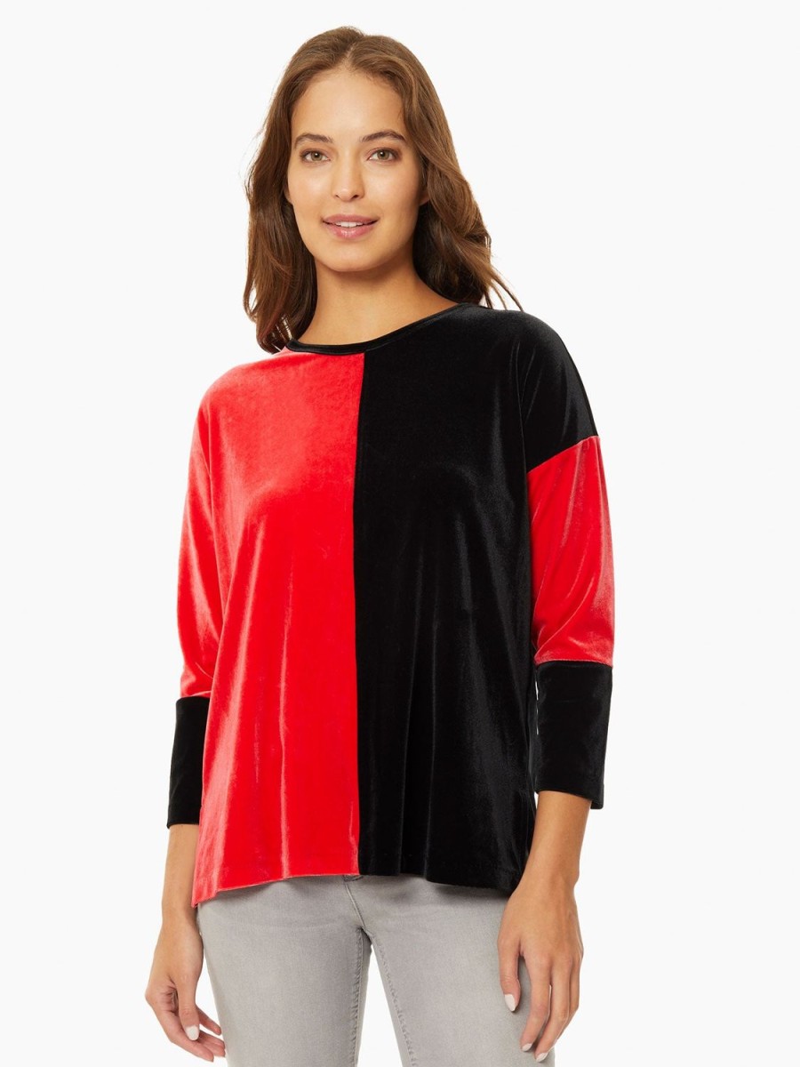 Jones New York Colorblock Velour Dolman Tunic