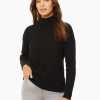 Jones New York Reverse Jersey Multi-Stitch Mock Neck Sweater