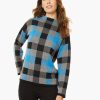 Jones New York Checked Mock Neck Jacquard Sweater