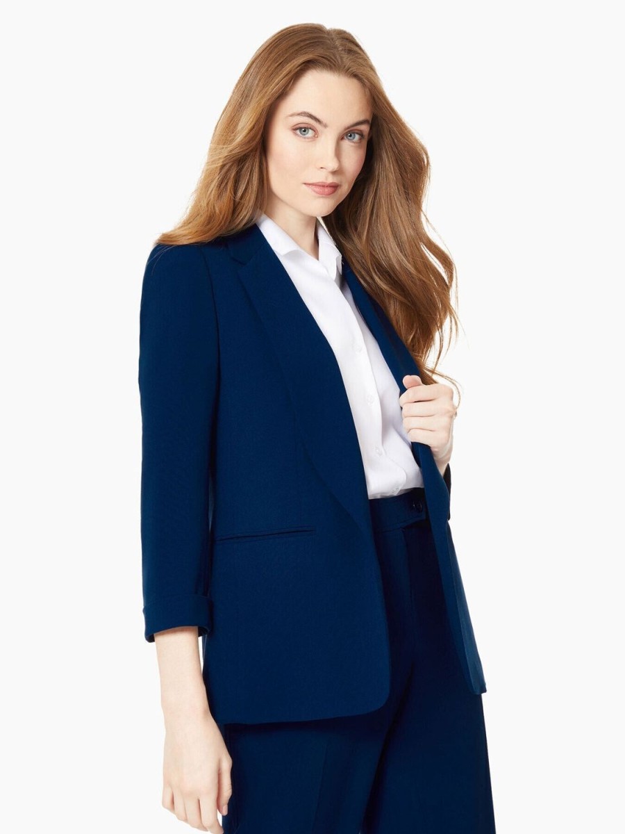 Jones New York Notch Collar Rolled Cuff Bi-Stretch Blazer