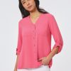 Jones New York Jasper Crepe Collarless Tunic