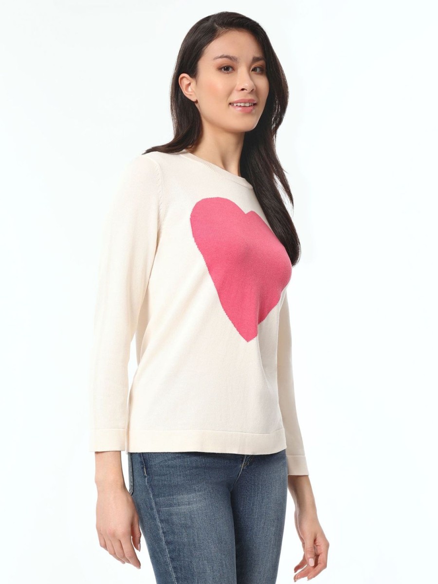 Jones New York Sweetheart Long Sleeve Crew Neck Sweater