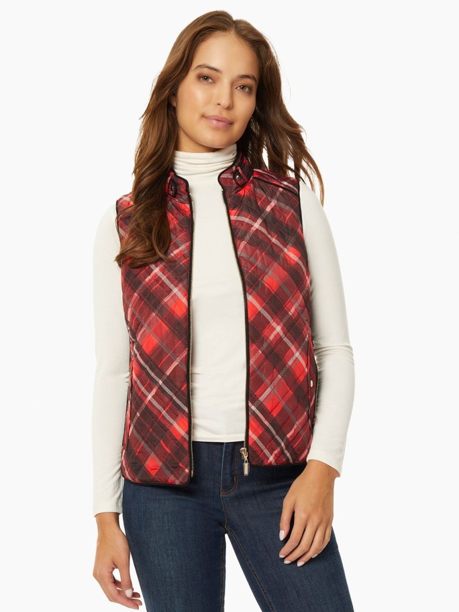 Jones New York Zip-Front Quilted Vest