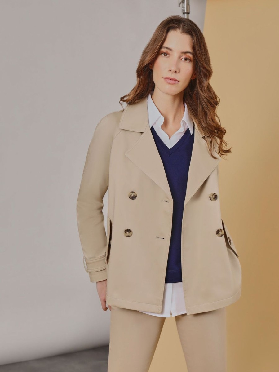 Jones New York Double-Breasted Trench Coat