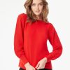 Jones New York Long Sleeve Puff Sleeve Knit Top