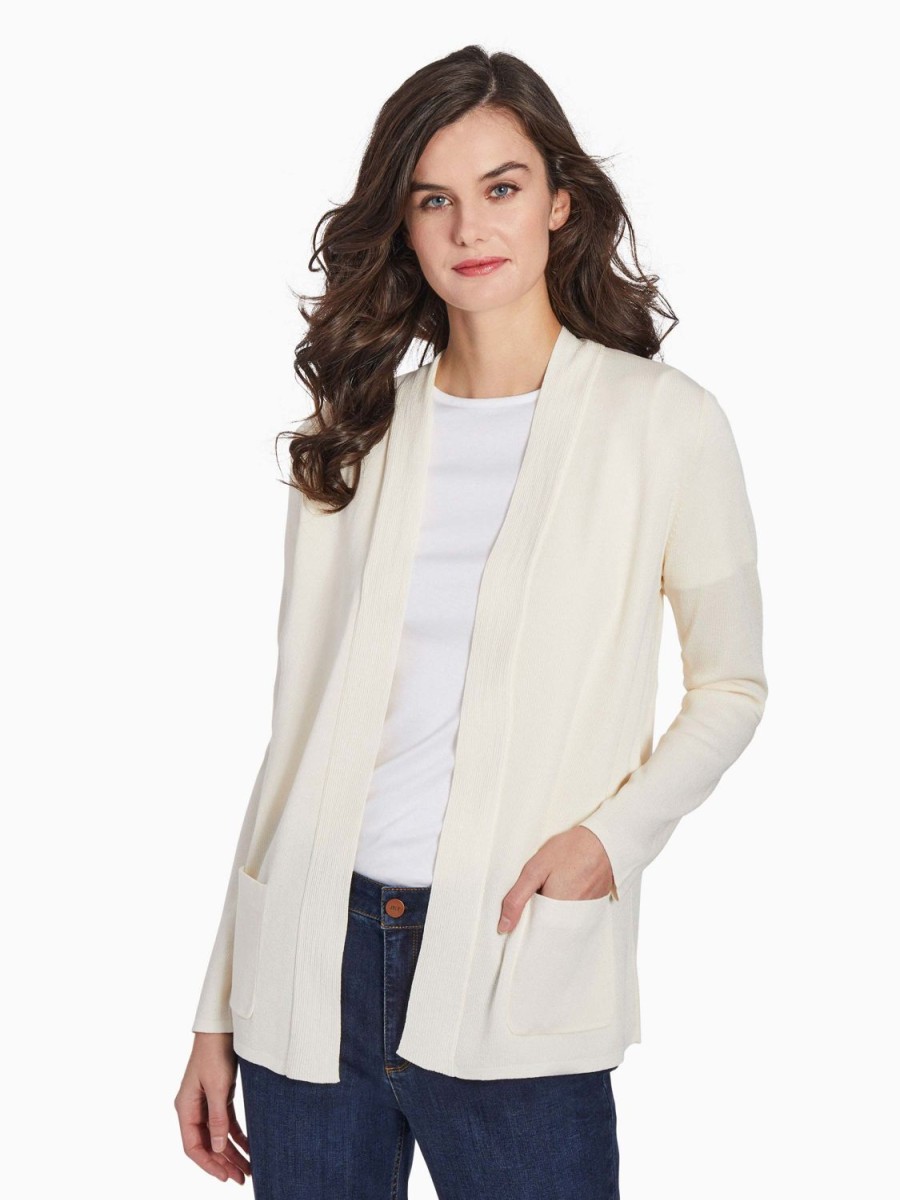 Jones New York Open Front Cardigan With Pockets