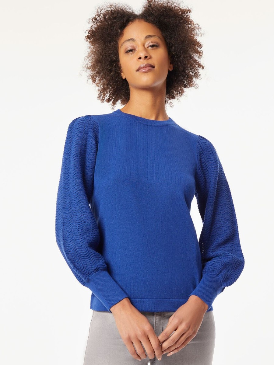 Jones New York Long Sleeve Puff Sleeve Knit Top