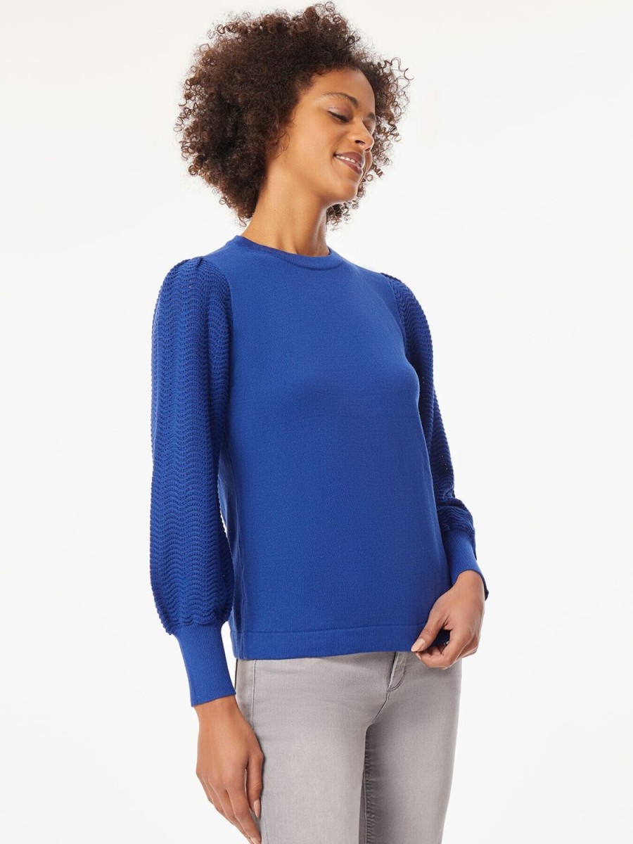 Jones New York Long Sleeve Puff Sleeve Knit Top