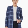 Jones New York Plaid Two-Button Blazer