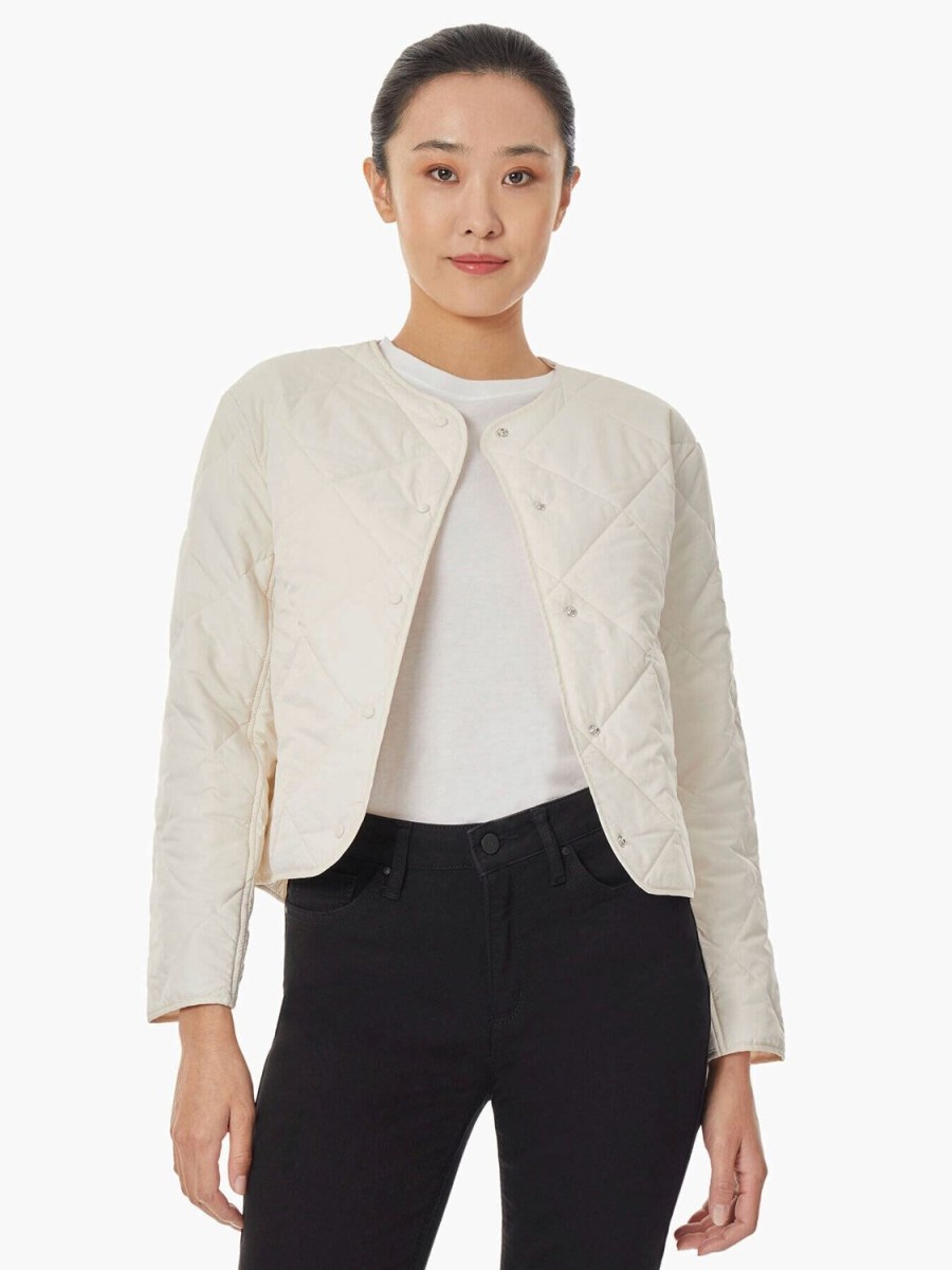 Jones New York Collarless Quilted Jacket