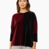 Jones New York Colorblock Velour Dolman Tunic