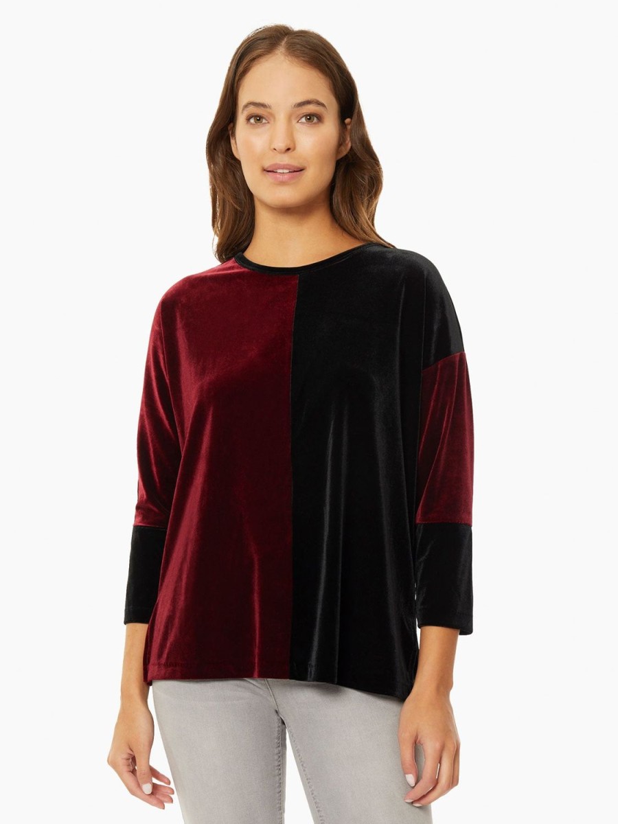 Jones New York Colorblock Velour Dolman Tunic