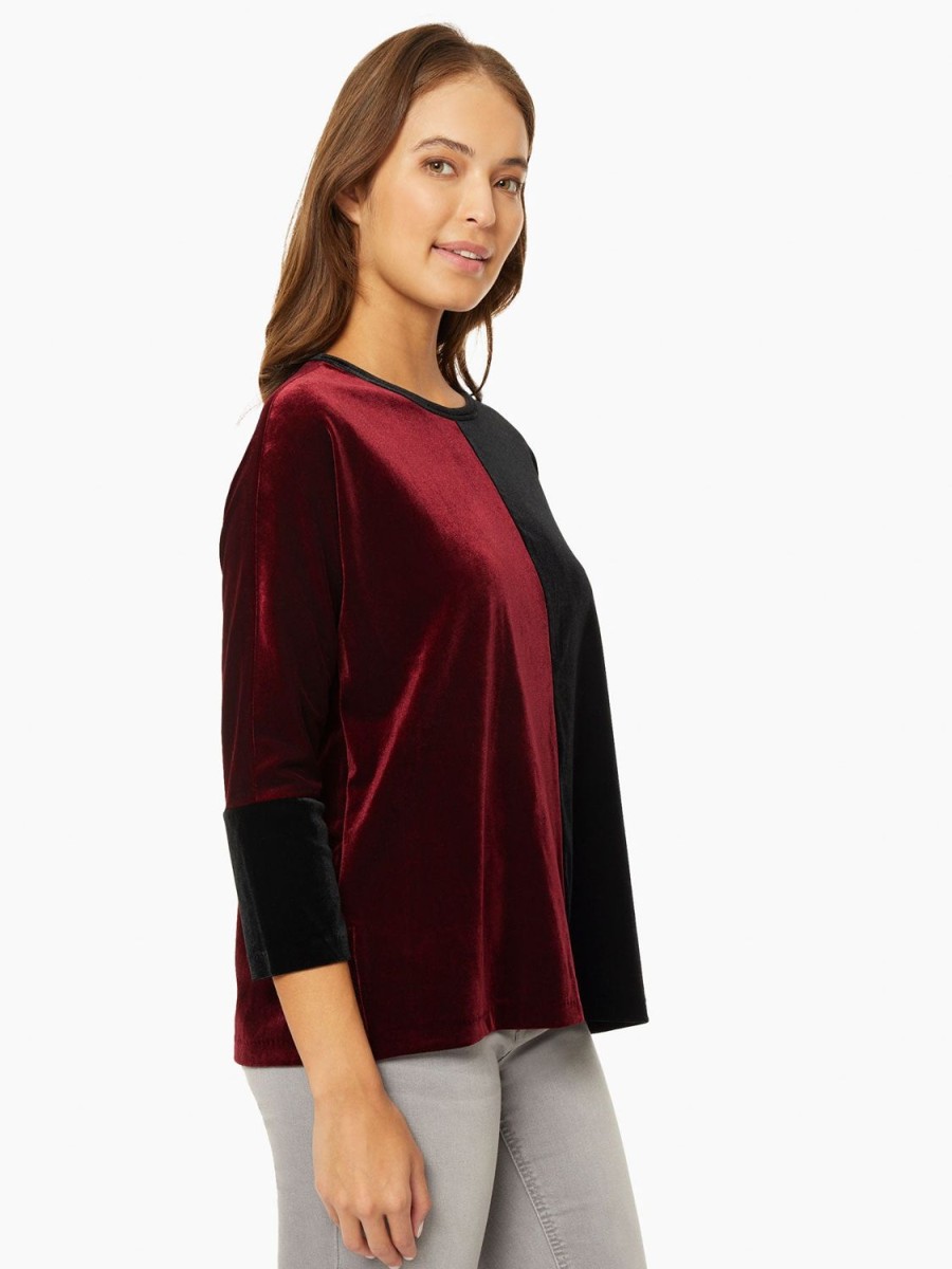 Jones New York Colorblock Velour Dolman Tunic