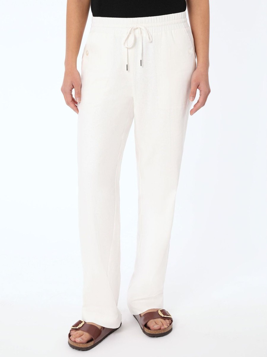 Jones New York Pull-On Linen-Blend Drawstring Pants