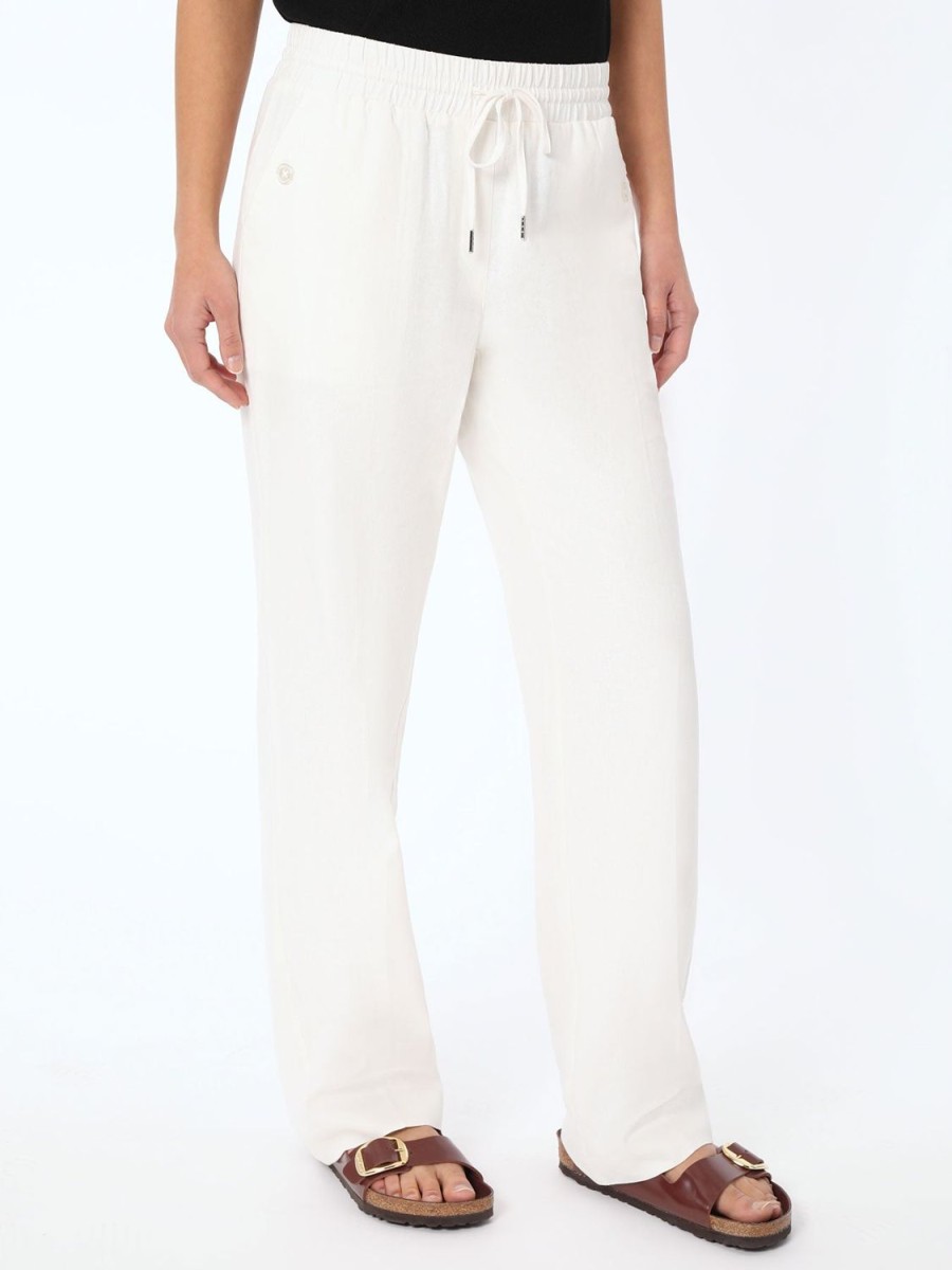 Jones New York Pull-On Linen-Blend Drawstring Pants