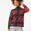 Jones New York Checked Mock Neck Jacquard Sweater