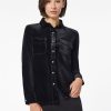 Jones New York Button-Front Velour Utility Shirt