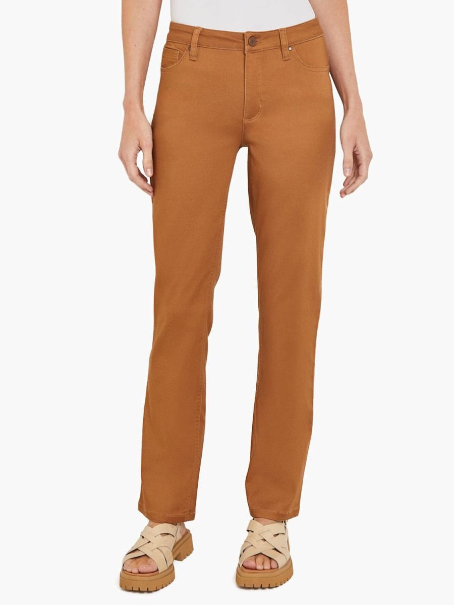 Jones New York Plus Size Denim Lexington Straight Leg Pant, Caramel