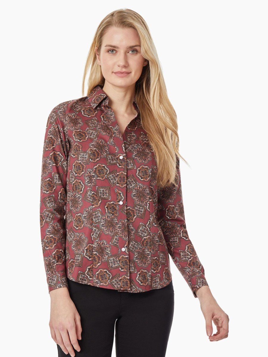 Jones New York Button-Front Cotton Shirt