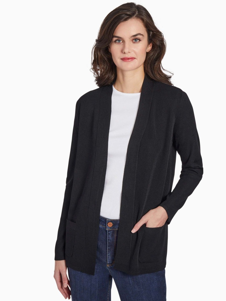 Jones New York Open Front Cardigan With Pockets