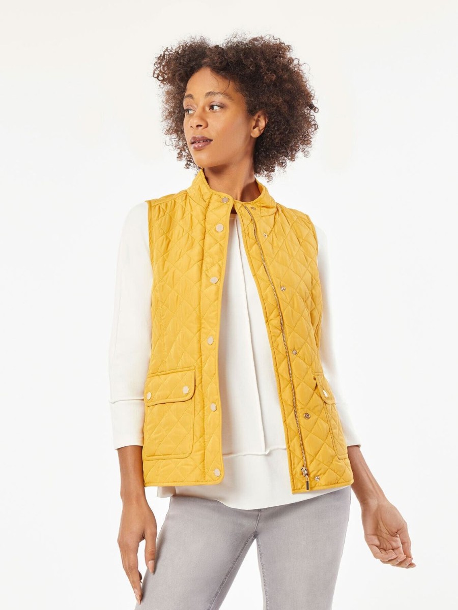 Jones New York Snap Front Patch Pocket Quilted Vest