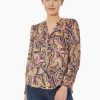 Jones New York V-Neck Twill Utility Blouse