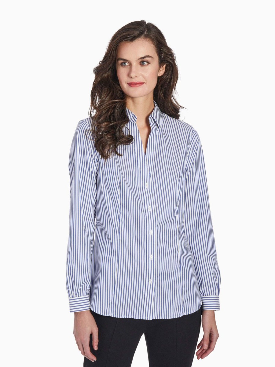 Jones New York Striped Easy-Care Button-Up Shirt