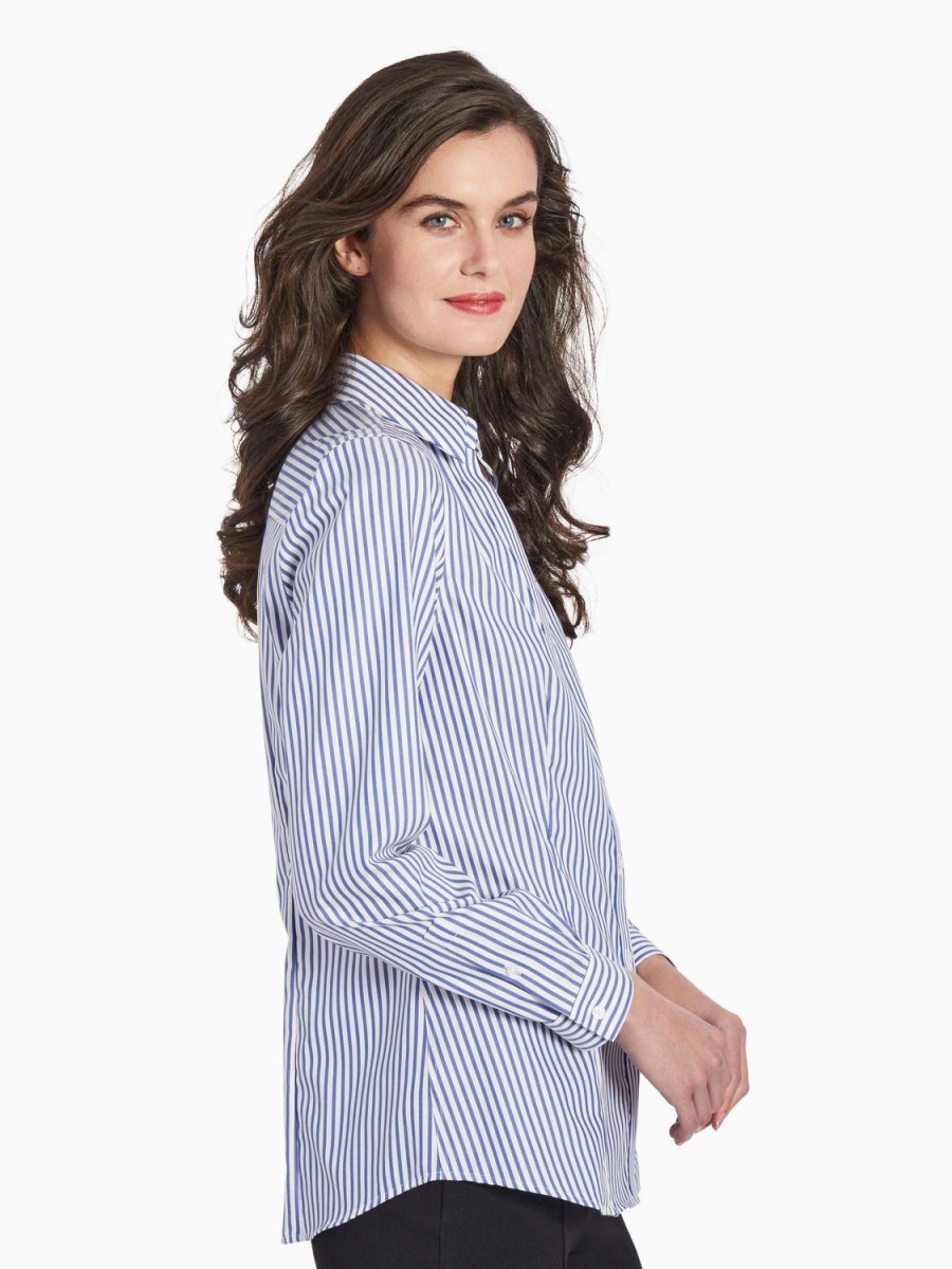 Jones New York Striped Easy-Care Button-Up Shirt