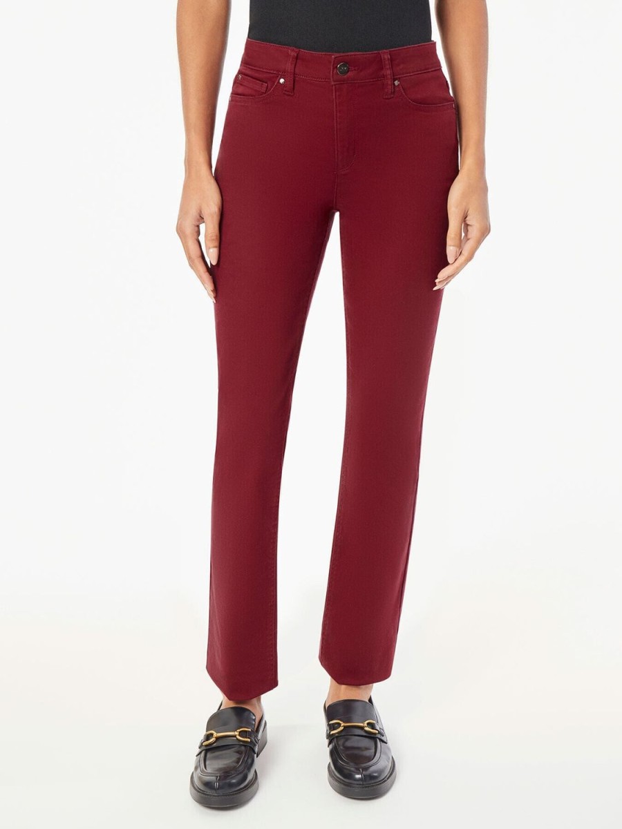 Jones New York Lexington Straight Leg Jeans, Bordeaux