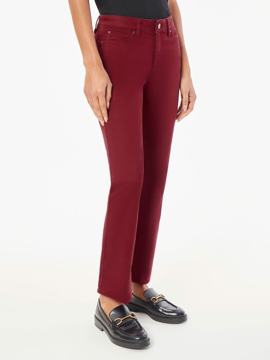 Jones New York Lexington Straight Leg Jeans, Bordeaux