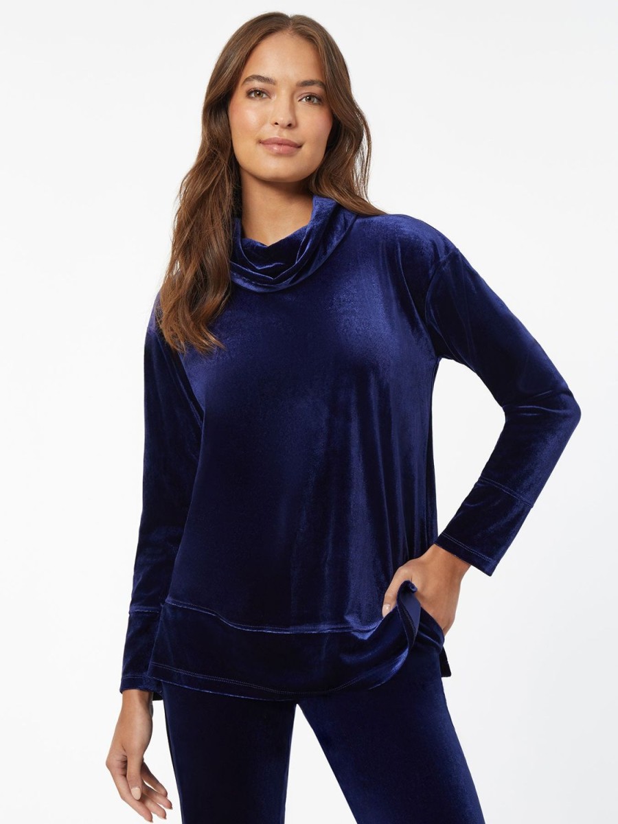 Jones New York Velour Cowl Neck Tunic