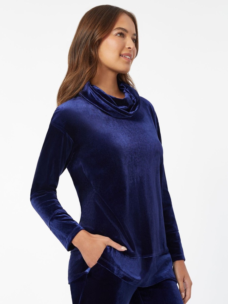 Jones New York Velour Cowl Neck Tunic