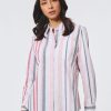 Jones New York Striped Cotton Oversized Button-Down Shirt