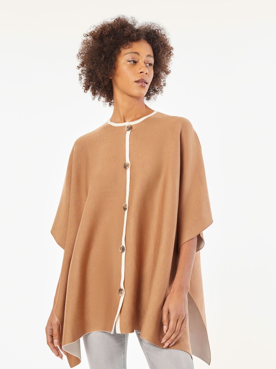 Jones New York Button Front Knit Poncho