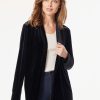 Jones New York Stretch Velvet Open-Front Cardigan