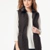 Jones New York Snap Front Quilted Fur Collar Vest